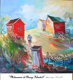 Midsummer at Change Islands-2, Tores Cove, Oil on Canvas